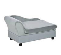 PawHut Pet Sofa Dog Chair Cat Couch w/ Storage - Cushion - Light Grey | TJ Hughes