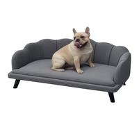 PawHut Dog Sofa for Large Dogs, Shell Shaped Pet Dog Couch Bed, Grey | with Legs, Cushion, Washable Cover