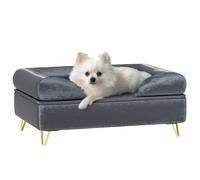 PawHut Dog Sofa Pet Couch w/Removable Backrest Cushion Washable Cover - Grey