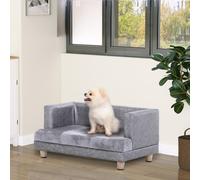 PawHut Dog Sofa Pet Lounge Bed w/ Anti-slip Legs for Small-Sized Dogs - Grey