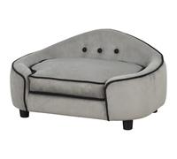 PawHut Dog Sofa Soft Cushion for XS & S Size Dogs 66.5 x 45 x 35.5 cm Grey | Pet Chair Bed, Cat Sofa Couch, Washable Cover, Wooden Frame
