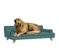 PawHut Dog Sofa with Legs, Water-Resistant Fabric Pet Chair Bed, Suitable for Large & Medium Dogs, Green, 100 x 62 x 32 cm Aosom UK