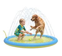 PawHut Dog Splash Pad, Pet Sprinkler Mat, Non-Slip Dog Paddling Pool, Foldable Outdoor Sprinkler and Splash Mat Water Play for Garden, Patio, Summer Fun, 150 cm