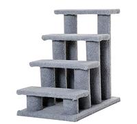 PawHut Dog Steps for Bed 4 Step Pet Stairs, 63 x 43 x 60 cm, Grey