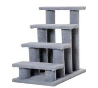 PawHut Dog Steps for Bed 4 Step Pet Stairs, 63 x 43 x 60 cm, Grey | for Sofa, Dog Cat Climb Ladder