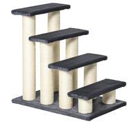PawHut Dog Steps for Bed 4 Step Pet Stairs ladder for Dog Cat Scratch Post Grey | TJ Hughes