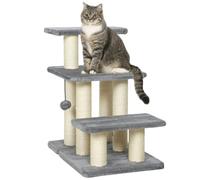 PawHut Dog Steps for Bed Adjustable for Small Dogs 52 x 34.5 x 54 cm Grey