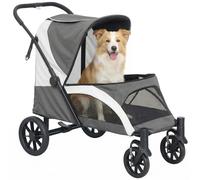 PawHut Easy Folding Pet Stroller for Large Dogs - Dark Grey | TJ Hughes