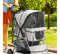 Pawhut Dog Stroller Rain Cover W/ Rear Entry, Cover, For Dog Pram