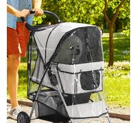 PawHut Dog Stroller Rain Cover wRear Entry Cover for Dog Pram