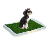 PawHut Dog Toilet Indoor w/Artificial Grass, Grid Panel, Tray, 63 x 48.5cm
