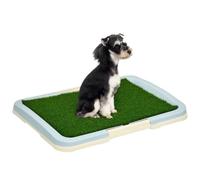 PawHut Dog Toilet Indoor w/ Artificial Grass, Grid Panel, Tray, 63 x 48.5cm