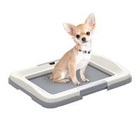 Pawhut Dog Toilet Tray, Dog Litter Tray For Training Dogs, 63 X 49 X 6Cm In Grey Grey
