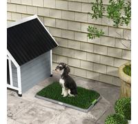 Pawhut Dog Toilet With 2 Packs Artificial Grass Pads, 67 X 41Cm, Green