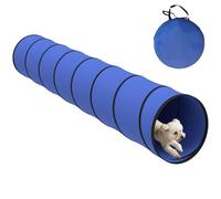 PawHut Dog Tunnel, 300 x 50 cm, Foldable Play Tunnel with 4 Ground Pegs and Carry Bag, Tear-Resistant Outdoor Dog Agility Equipment for Small Medium Breeds, Blue