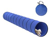 PawHut Dog Tunnel Breeds, 500 x 60 cm, Blue | Tear-Resistant Outdoor Dog Agility Equipment, Foldable Play Tunnel, Carry Bag, 6 Ground Pegs