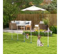 PawHut Dog Weave Pole Set w/ Agility Starter Kit For Outdoor Exercise - White, White