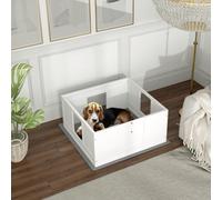 PawHut Dog Whelping Box with Whelping Pad, Adjustable Entrance, 100 x 96cm