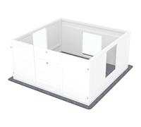 Pawhut Dog Whelping Box With Whelping Pad, Adjustable Entrance, 100 X 96Cm In White White