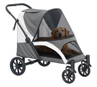 PawHut Easy Folding Pet Stroller for Large Dogs, Dark Grey