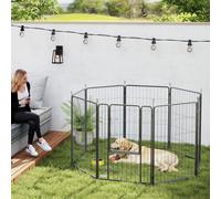 PawHut Eight-Panel Dog Playpen with Door, for Indoor, Outdoor, 100cm Tall