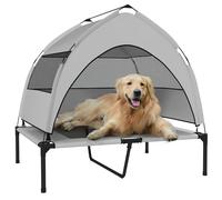 PawHut Elevated Dog Bed for Medium Large Dogs 92 x 75 x 85 cm Light Grey