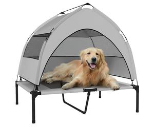 PawHut Elevated Dog Bed for Medium Large Dogs 92 x 75 x 85 cm Light Grey