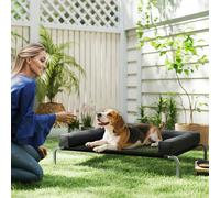 PawHut Elevated Dog Bed, Raised Dog Bed with Removable Bolsters, Black