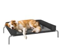 PawHut Elevated Dog Bed with Removable Bolsters 110L x 75W x 30H cm Black | Raised Dog Bed for Breeds, Portable Indoor & Outdoor Pet Cots with Raised Sides, Breathable Mesh, Chew-Resistant