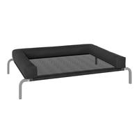 PawHut Elevated Dog Bed with Removable Bolsters, Raised Dog Bed for Medium Breeds, Portable Indoor & Outdoor Pet Cots, Black