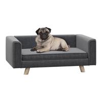 PawHut Elevated Dog Sofa Bed with Cushion for Medium and Small Dogs - Grey | TJ Hughes Multi
