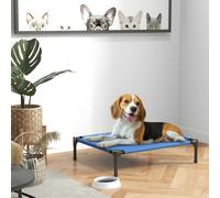PawHut Elevated Pet Bed Portable Camping Raised Dog Bed w/ Metal Frame Blue (Medium)