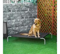 PawHut Elevated Pet Bed Cooling Raised Cot-Style Bed for Large Sized Dogs with Non-slip Pads Steel Frame Breathable Mesh Fabric