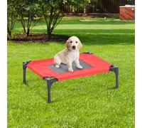 PawHut Elevated Pet Bed Portable Camping Raised Dog Bed w/ Metal Frame Black and