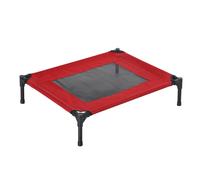 PawHut Medium Raised Portable Dog Bed with Carry Bag - Red, Red