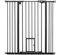 PawHut Extra Tall Dog Gate with Cat Door Auto Clos