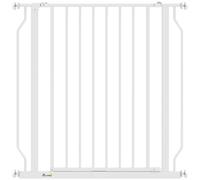 PawHut Extra Wide Dog Gate, with Door Pressure, for Doorways, Hallways, Staircases - White