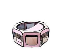 PawHut Portable Cat Dog Playpen Pet Puppy Rabbit Guinea Pig Pen Run Dia 90 x 41H cm Indoor & Outdoor Pink