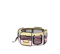 PawHut Fabric Pet Dog Cat Puppy Playpen Rabbit Guinea Pig Play Pen in Pink Small L37 x H37cm x D90cm