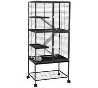 PawHut Ferret Cage 136cm Rolling Small Animal Cage, Grey