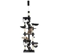 PawHut Floor to Ceiling Cat Tree, 240-260cm Adjustable Height, White