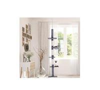 Pawhut Floor To Ceiling Cat Tree 5-Tier Kitty Tower Scratching Post Adjustable Height 230-260 Cm- Grey One Colour