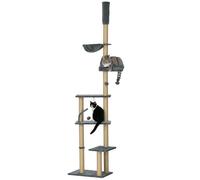 PawHut Floor to Ceiling Cat Tree for Indoor Cats, 230-250cm, Grey