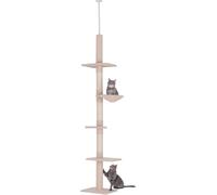 Pawhut Floor to Ceiling Cat Tree for Indoor Cats 5-Tier Kitty Tower Beige