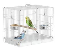 Pawhut Bird Cage Foldable Portable With Top Handle White White