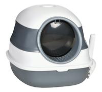 Foldable Cat Litter Tray with Lid, Deodorant, Scoop PawHut White One Size
