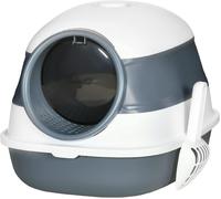 PawHut Foldable Cat Litter Tray with Lid, Hooded Cat Litter Box w/ High Sides,