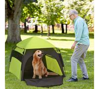 PawHut Foldable Dog Cat Tent, Portable Pet Playpen with Water-Resistant Oxford Cloth, Carry Bag, Exercise Tent for Extra Large Dog, Cat, Indoor Outdoor Use, Green Green