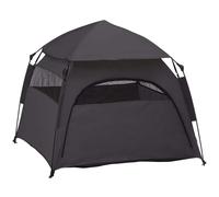 PawHut Foldable Dog Cat Tent with Waterproof Oxford Cloth, Carry Bag, Grey