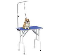 PawHut Foldable Dog Grooming Table Adjustable Arm 81x49x80 Cm - Blue | TJ Hughes